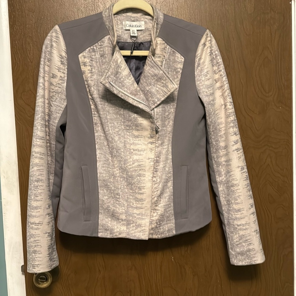 Calvin Klein snakeskin moto jacket size SP
